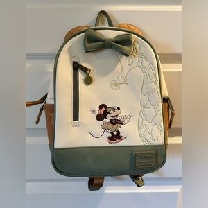 Loungefly Disney Backpack Jungle Safari Minnie Mouse Giraffe Backpack & Wallet